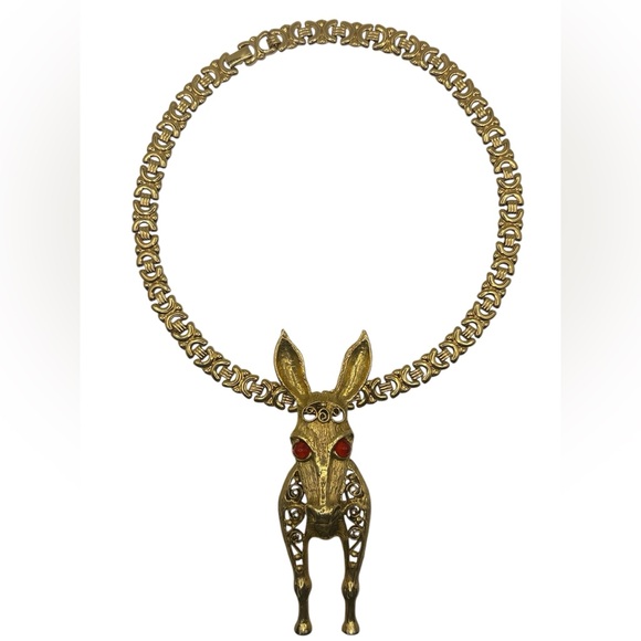 1970s Donkey Statement Necklace - Picture 1 of 3